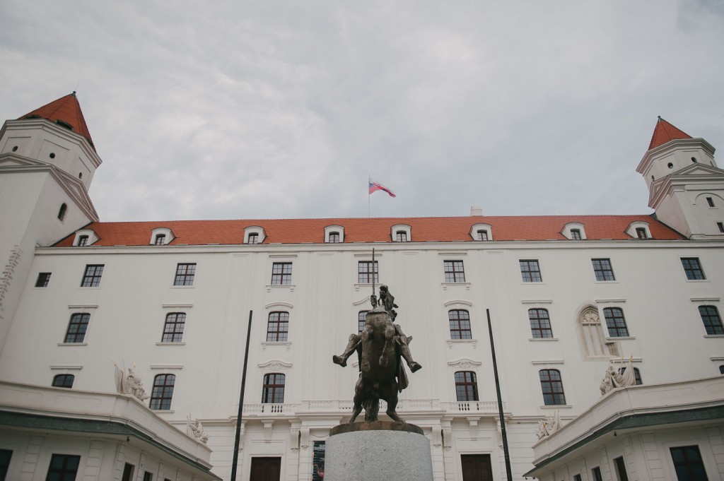 statue in front of Bratislava Castle