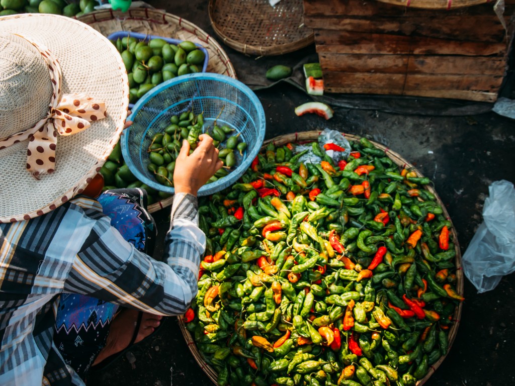 Market chillies in Yangon