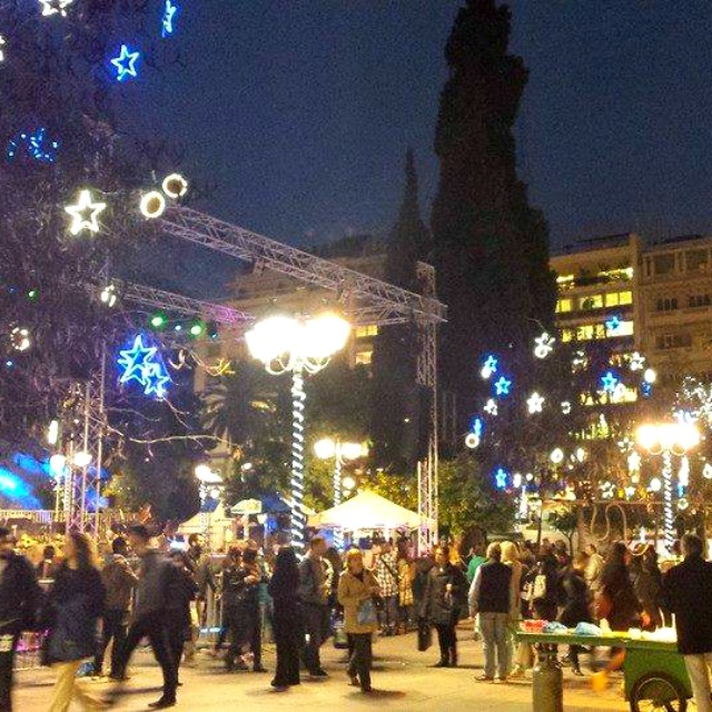 decorated square in athens