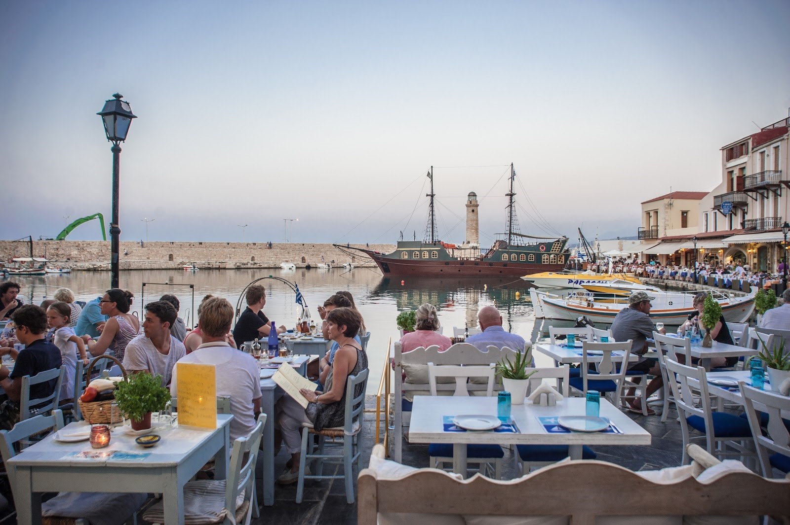 Cafe tables at Venetian Harbour