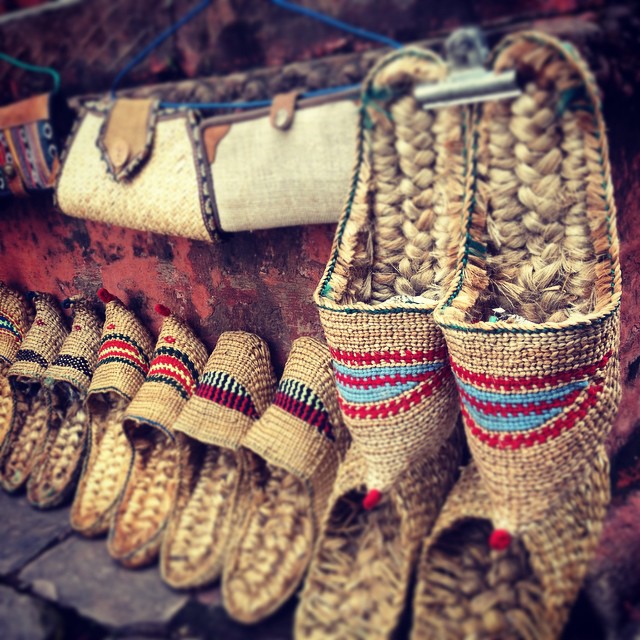 eco-friendly travel - handmade souvenir slippers in kathmandu